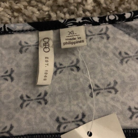 Cato Womens Pullover tie knot waist pasiley print Deep V Size XL New - Picture 5 of 8